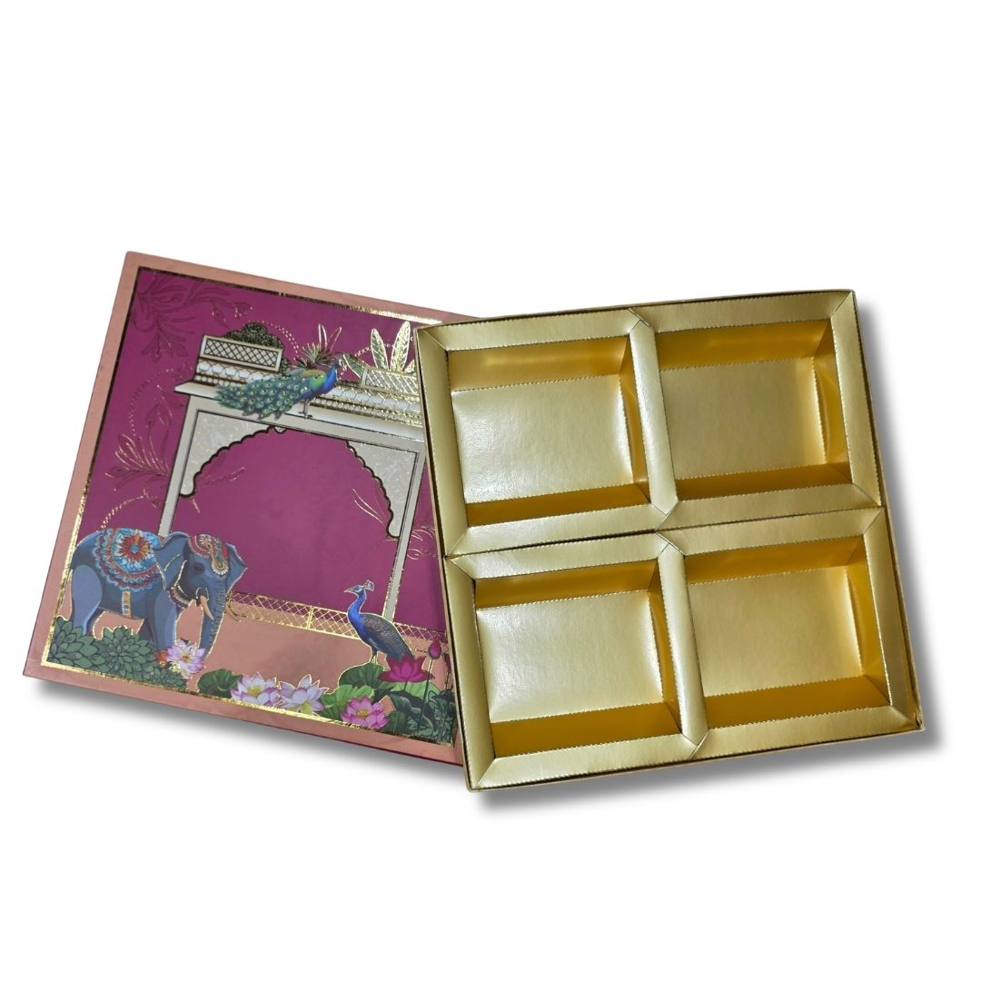 4 Compartment Dry Fruit Box K PINK - Image 2