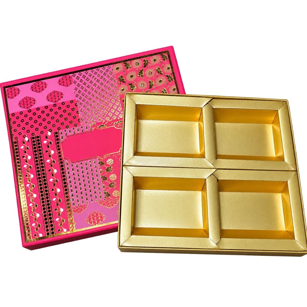 4 Compartment Dry Fruit Box K RED - Image 4