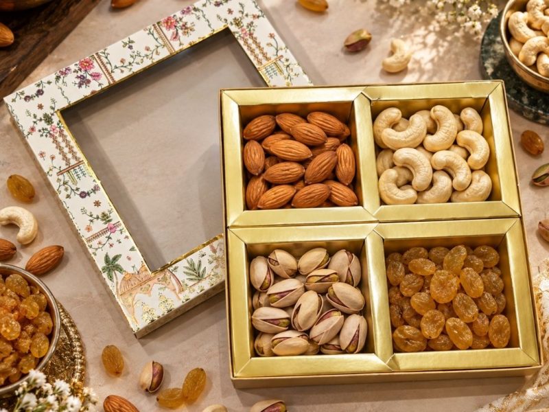 4 Compartment Dry Fruit Box K WHITE