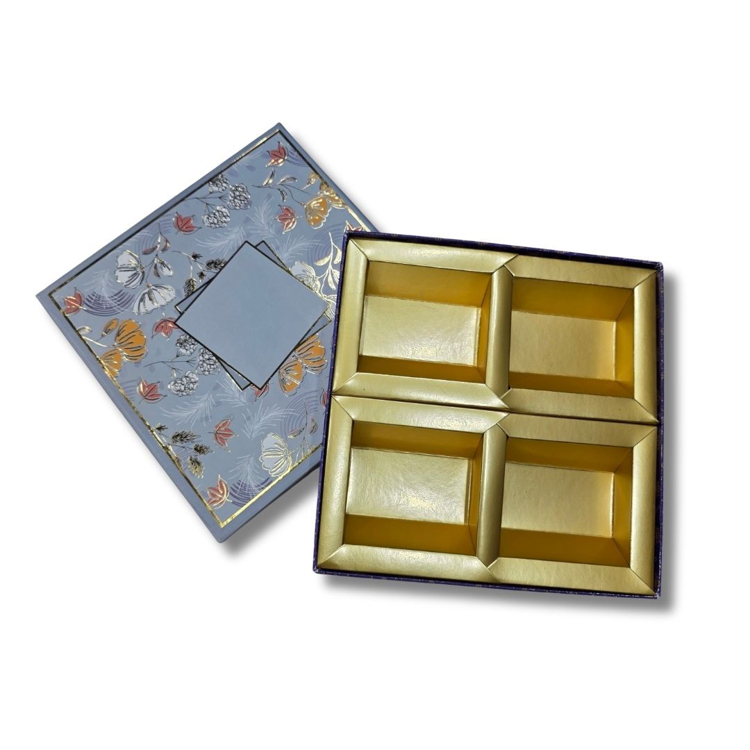 4 Compartment Dry Fruit Box K-Blue - Image 4